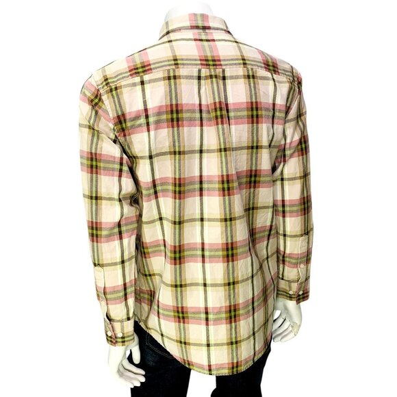 Madda Fella Mens Shirt Button Down Multicolor Plaid Cotton Long Sleeve SIze M - Picture 8 of 13
